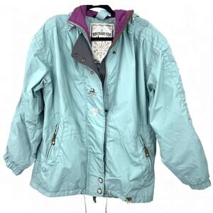 Vintage Y2K  8 M Obermeyer ski jacket powder blue Coat Hooded Embroidered Womens